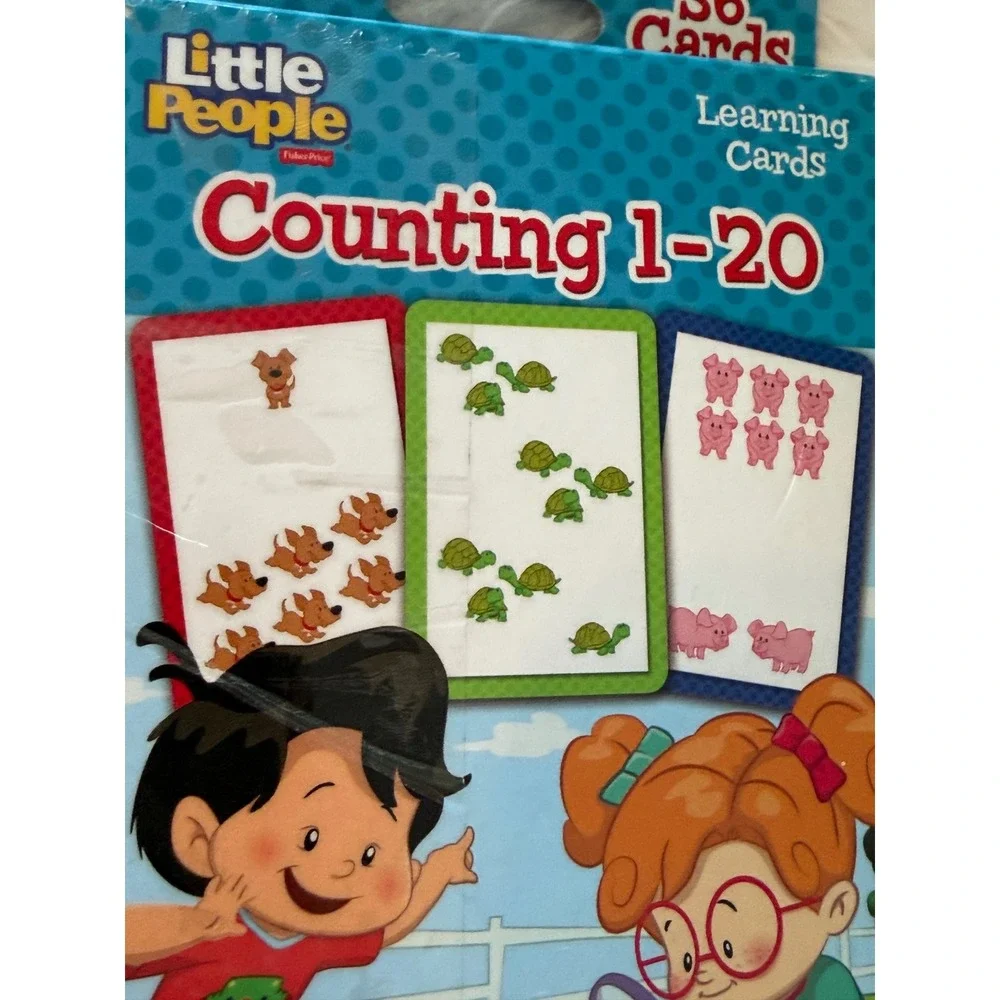 Fisher Price Little People Counting 1-20 Learning Cards 36 Flash Cards Ages 3+